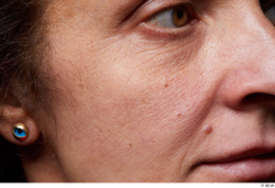 Eye Mouth Nose Cheek Ear Hair Skin Woman Birthmarks Slim Wrinkles Studio photo references